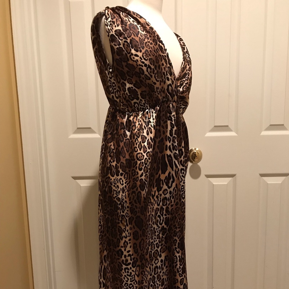 Leopard print full length dress